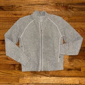 Lululemon Light Gray Textured Zip Pocket Jacket Sz 4 Like New